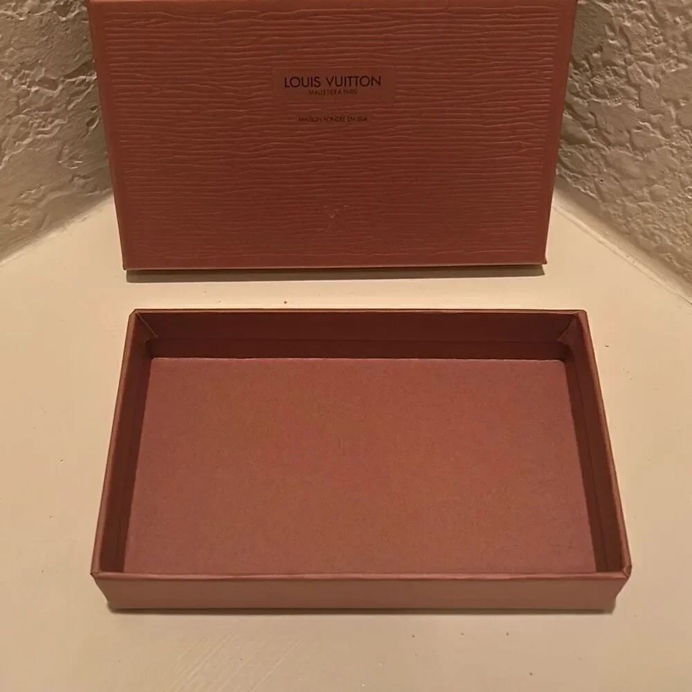Louis Vuitton LV Rectangle Gift Box Brown Textured Lift Lid Luxe Storage Display